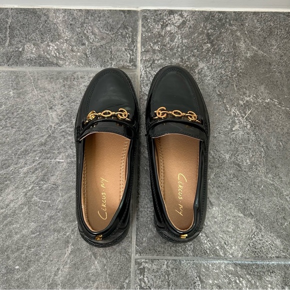 Sam Edelman Circus Black Patent Chunky Loafer Horse Bit Faux Leather Size 6 - Picture 6 of 16